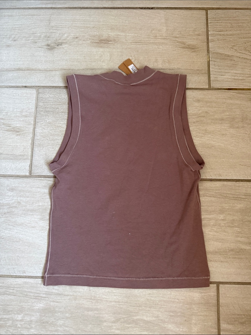 SKIMS Sleeveless Mock Neck Tank in Dusty Mauve - Picture 3 of 3
